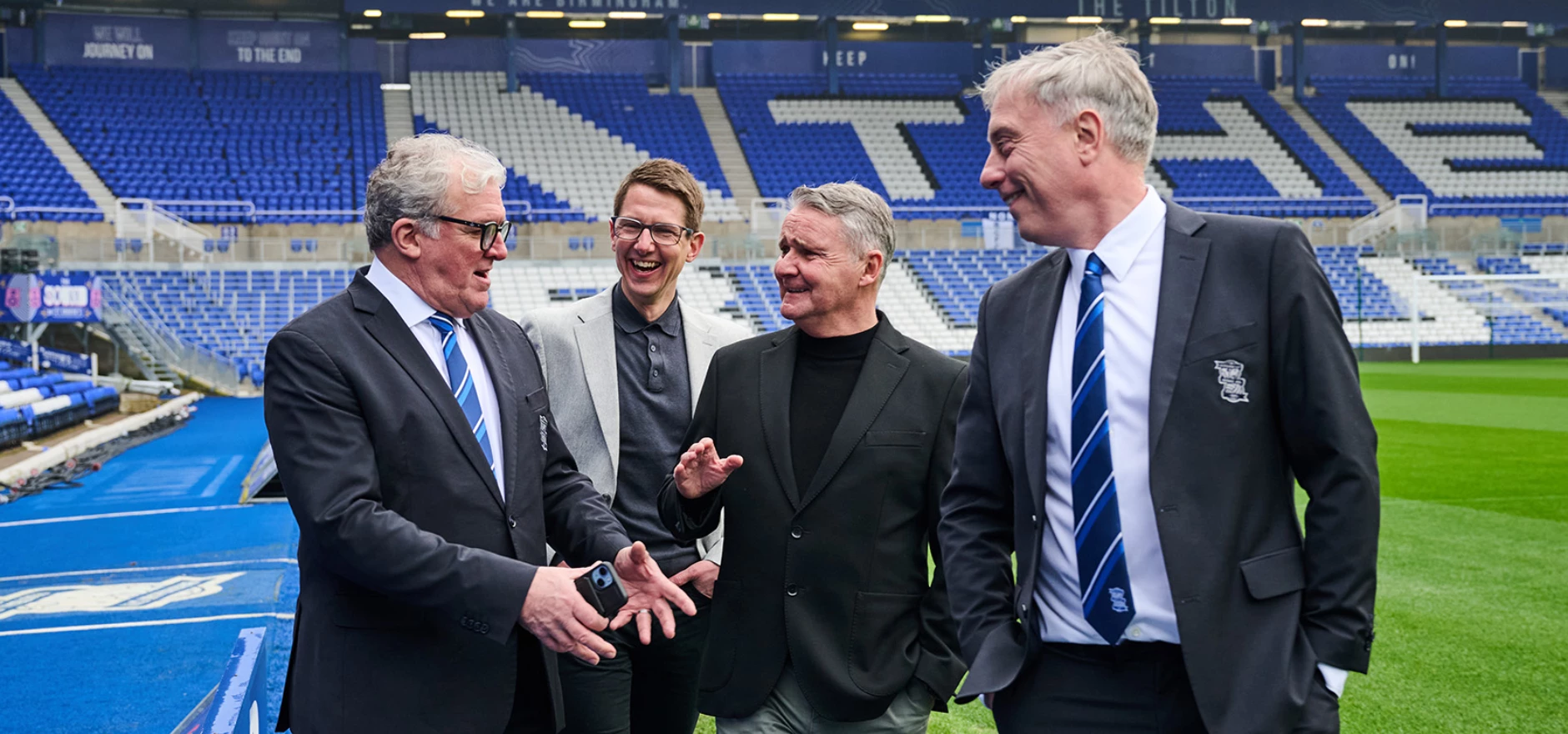 (l-r)  Garry Cook (Birmingham City FC), Chris Sharp, Charlie Blakemore (both Intercity) and Jeremy Dale (Birmingham City FC)