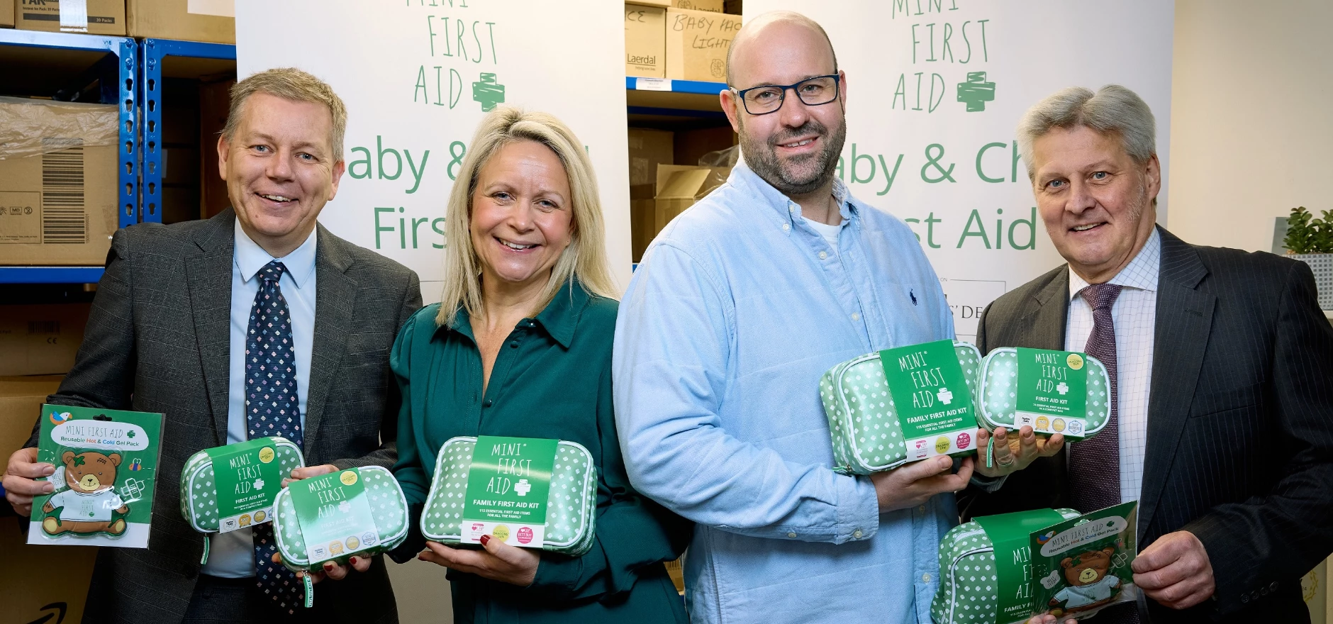 Left to right, Paul Wainwright, Finance Yorkshire;  Kate and Matt Ball, Mini First Aid; and Alex McWhirter, Finance Yorkshire..jpg